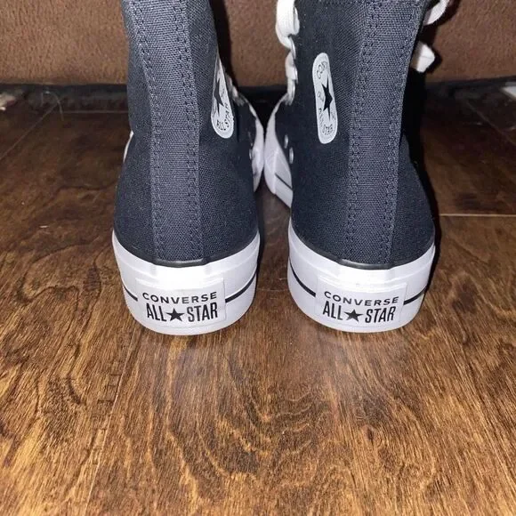 NEW Converse Canvas Black Platform CTAS Sneakers Black Various Sizes - Picture 2 of 4